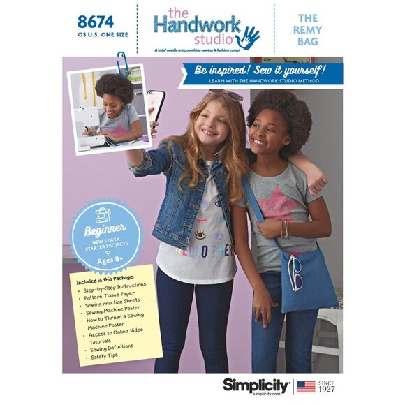 The Remy Bag Sewing Kit for Beginners Ages 8+ By Simplicity #8674 - Picture 1 of 3